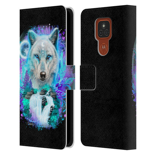 Sheena Pike Animals Winter Wolf Spirit & Waterfall Leather Book Wallet Case Cover For Motorola Moto E7 Plus