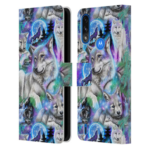 Sheena Pike Animals Daydream Galaxy Wolves Leather Book Wallet Case Cover For Motorola Moto E7 Power / Moto E7i Power