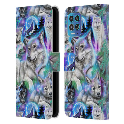 Sheena Pike Animals Daydream Galaxy Wolves Leather Book Wallet Case Cover For Motorola Moto G100