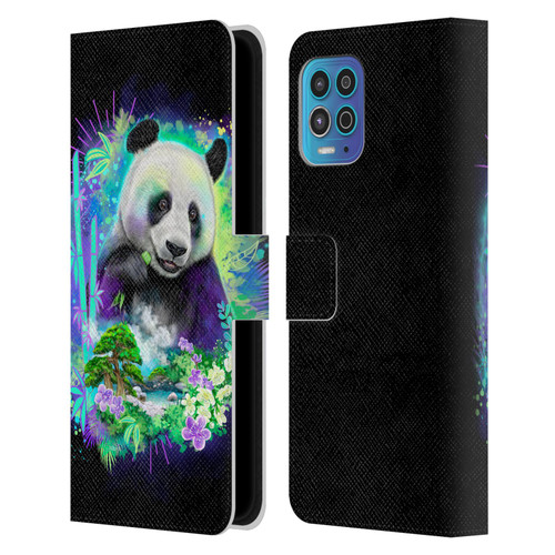 Sheena Pike Animals Rainbow Bamboo Panda Spirit Leather Book Wallet Case Cover For Motorola Moto G100