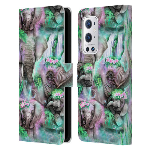 Sheena Pike Animals Daydream Elephants Lagoon Leather Book Wallet Case Cover For OnePlus 9 Pro