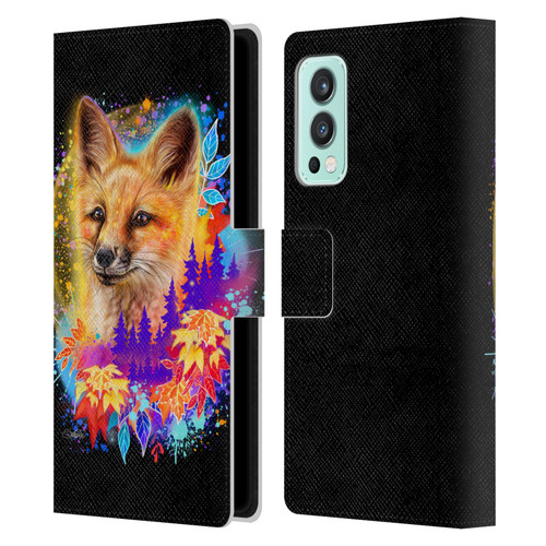 Sheena Pike Animals Red Fox Spirit & Autumn Leaves Leather Book Wallet Case Cover For OnePlus Nord 2 5G