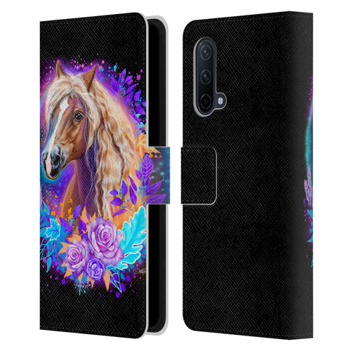 Sheena Pike Animals Purple Horse Spirit With Roses Leather Book Wallet Case Cover For OnePlus Nord CE 5G