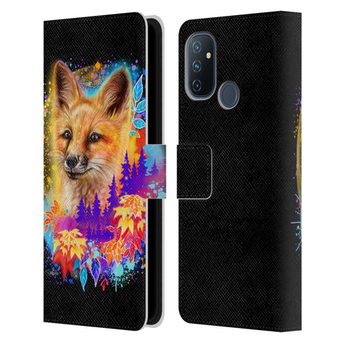 Sheena Pike Animals Red Fox Spirit & Autumn Leaves Leather Book Wallet Case Cover For OnePlus Nord N100