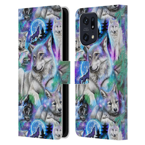 Sheena Pike Animals Daydream Galaxy Wolves Leather Book Wallet Case Cover For OPPO Find X5