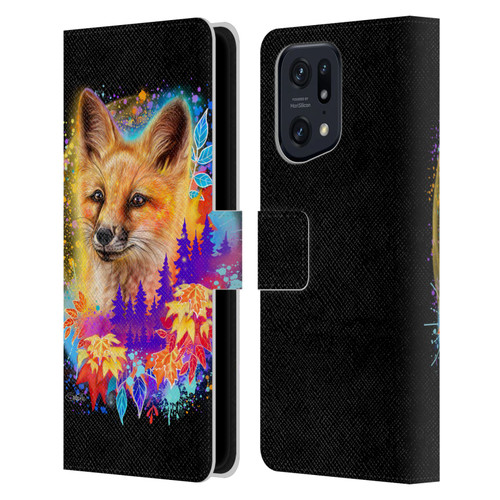 Sheena Pike Animals Red Fox Spirit & Autumn Leaves Leather Book Wallet Case Cover For OPPO Find X5 Pro