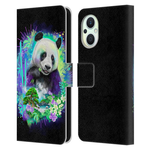 Sheena Pike Animals Rainbow Bamboo Panda Spirit Leather Book Wallet Case Cover For OPPO Reno8 Lite