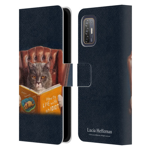 Lucia Heffernan Art Cat Self Help Leather Book Wallet Case Cover For HTC Desire 21 Pro 5G