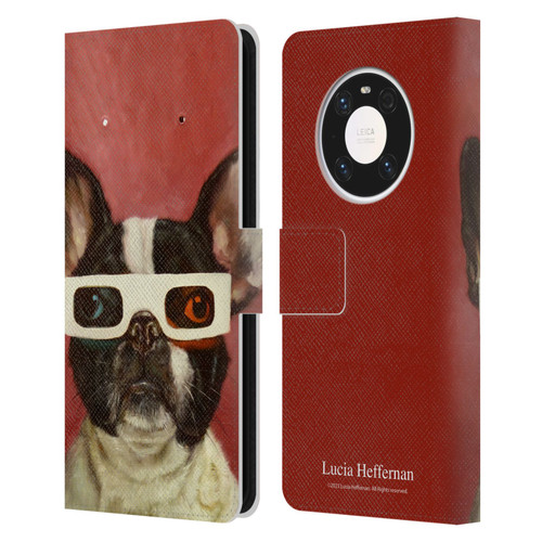 Lucia Heffernan Art 3D Dog Leather Book Wallet Case Cover For Huawei Mate 40 Pro 5G