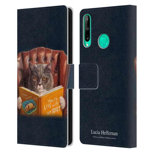 Lucia Heffernan Art Cat Self Help Leather Book Wallet Case Cover For Huawei P40 lite E