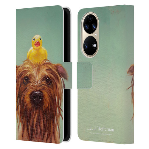 Lucia Heffernan Art Bath Time Leather Book Wallet Case Cover For Huawei P50