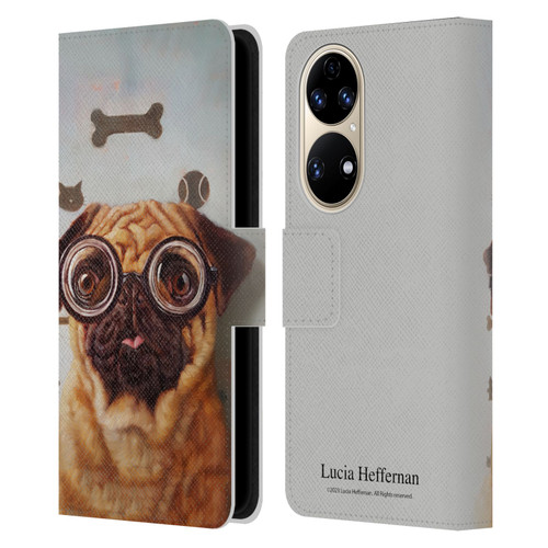Lucia Heffernan Art Canine Eye Exam Leather Book Wallet Case Cover For Huawei P50