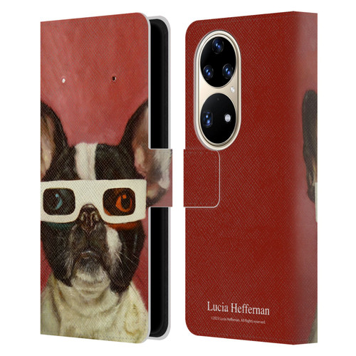 Lucia Heffernan Art 3D Dog Leather Book Wallet Case Cover For Huawei P50 Pro