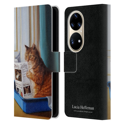 Lucia Heffernan Art Kitty Throne Leather Book Wallet Case Cover For Huawei P50 Pro
