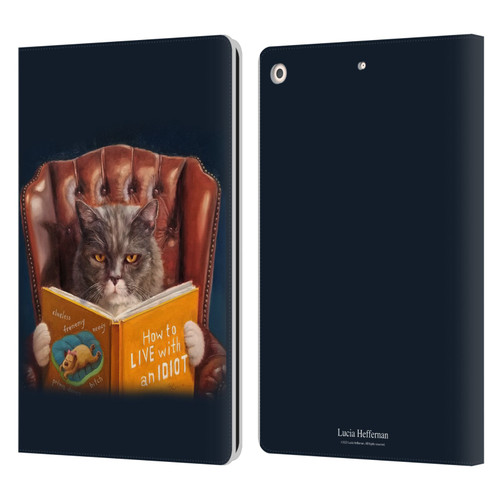 Lucia Heffernan Art Cat Self Help Leather Book Wallet Case Cover For Apple iPad 10.2 2019/2020/2021