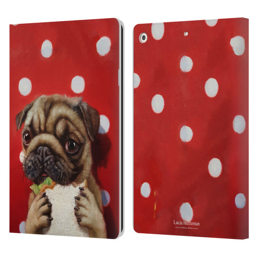 Lucia Heffernan Art Pugalicious Leather Book Wallet Case Cover For Apple iPad 10.2 2019/2020/2021