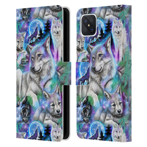 Sheena Pike Animals Daydream Galaxy Wolves Leather Book Wallet Case Cover For OPPO Reno4 Z 5G