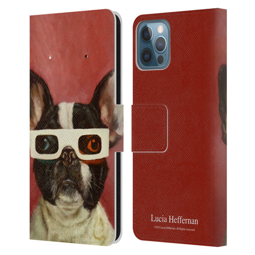 Lucia Heffernan Art 3D Dog Leather Book Wallet Case Cover For Apple iPhone 12 / iPhone 12 Pro