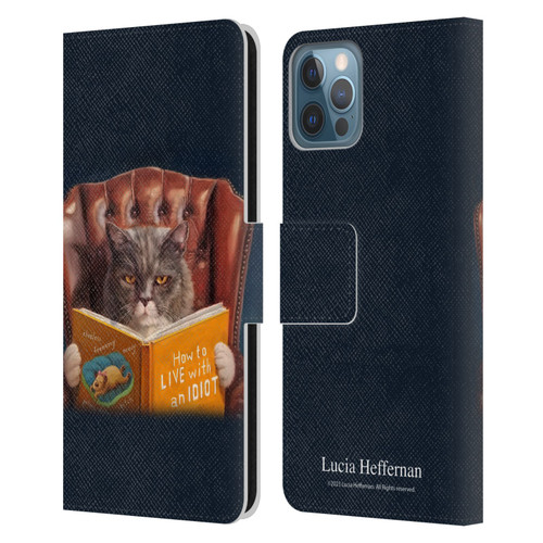 Lucia Heffernan Art Cat Self Help Leather Book Wallet Case Cover For Apple iPhone 12 / iPhone 12 Pro