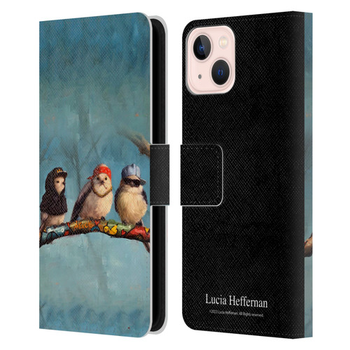 Lucia Heffernan Art Birdz In Da Hood Leather Book Wallet Case Cover For Apple iPhone 13