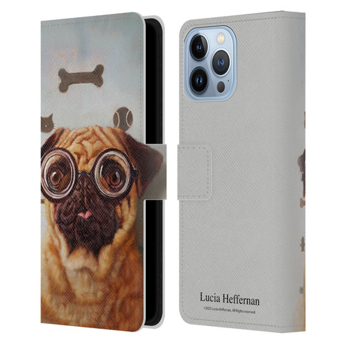 Lucia Heffernan Art Canine Eye Exam Leather Book Wallet Case Cover For Apple iPhone 13 Pro Max