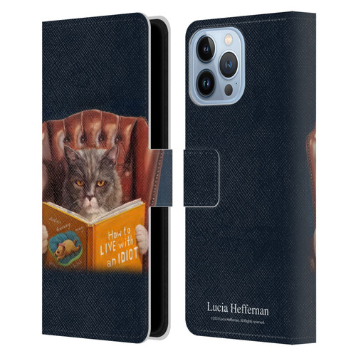 Lucia Heffernan Art Cat Self Help Leather Book Wallet Case Cover For Apple iPhone 13 Pro Max