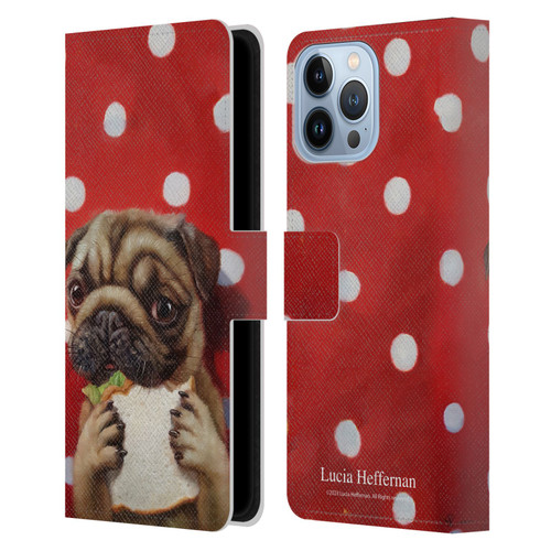 Lucia Heffernan Art Pugalicious Leather Book Wallet Case Cover For Apple iPhone 13 Pro Max