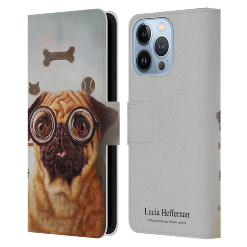 Lucia Heffernan Art Canine Eye Exam Leather Book Wallet Case Cover For Apple iPhone 13 Pro