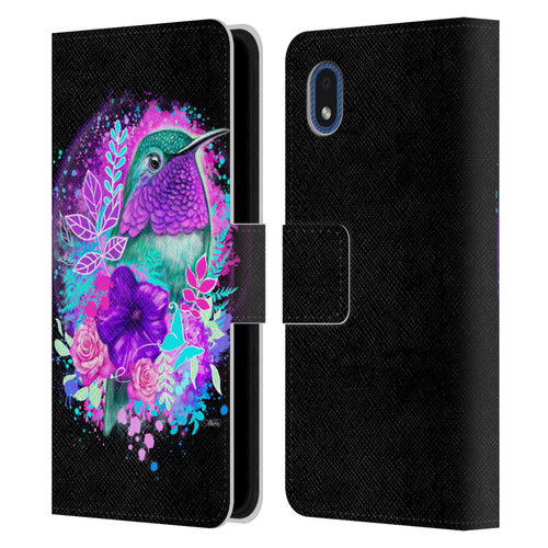 Sheena Pike Animals Purple Hummingbird Spirit Leather Book Wallet Case Cover For Samsung Galaxy A01 Core (2020)