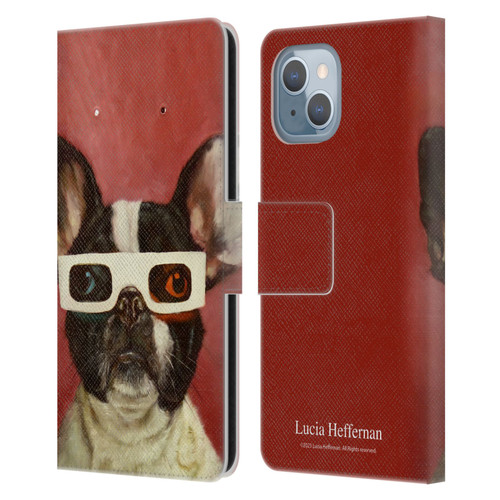 Lucia Heffernan Art 3D Dog Leather Book Wallet Case Cover For Apple iPhone 14