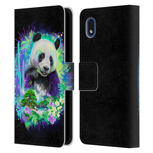 Sheena Pike Animals Rainbow Bamboo Panda Spirit Leather Book Wallet Case Cover For Samsung Galaxy A01 Core (2020)