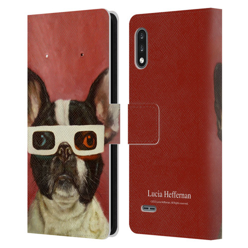 Lucia Heffernan Art 3D Dog Leather Book Wallet Case Cover For LG K22