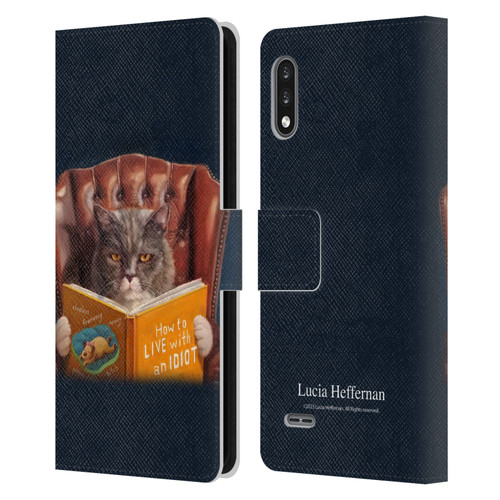 Lucia Heffernan Art Cat Self Help Leather Book Wallet Case Cover For LG K22