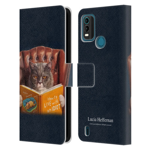 Lucia Heffernan Art Cat Self Help Leather Book Wallet Case Cover For Nokia G11 Plus