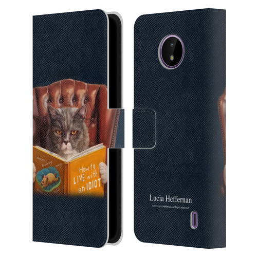 Lucia Heffernan Art Cat Self Help Leather Book Wallet Case Cover For Nokia C10 / C20