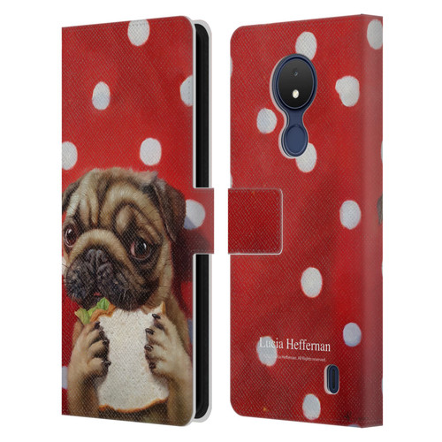 Lucia Heffernan Art Pugalicious Leather Book Wallet Case Cover For Nokia C21