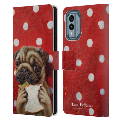 Lucia Heffernan Art Pugalicious Leather Book Wallet Case Cover For Nokia X30