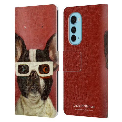 Lucia Heffernan Art 3D Dog Leather Book Wallet Case Cover For Motorola Edge (2022)