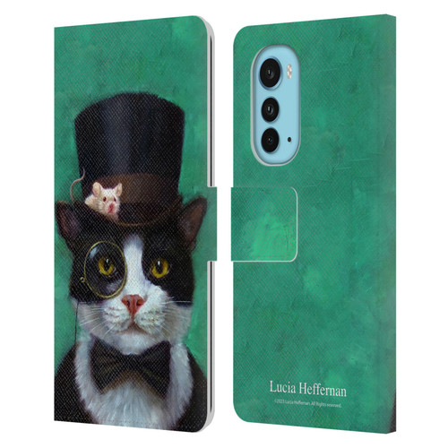 Lucia Heffernan Art Tuxedo Leather Book Wallet Case Cover For Motorola Edge (2022)