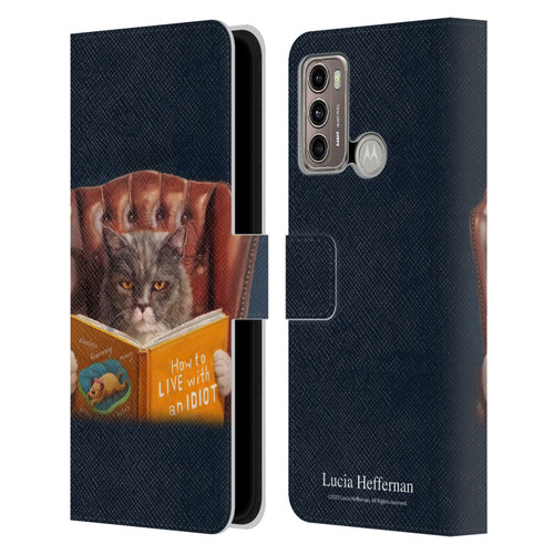 Lucia Heffernan Art Cat Self Help Leather Book Wallet Case Cover For Motorola Moto G60 / Moto G40 Fusion