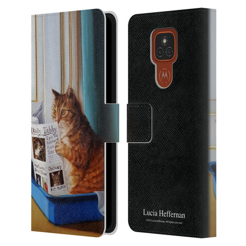 Lucia Heffernan Art Kitty Throne Leather Book Wallet Case Cover For Motorola Moto E7 Plus