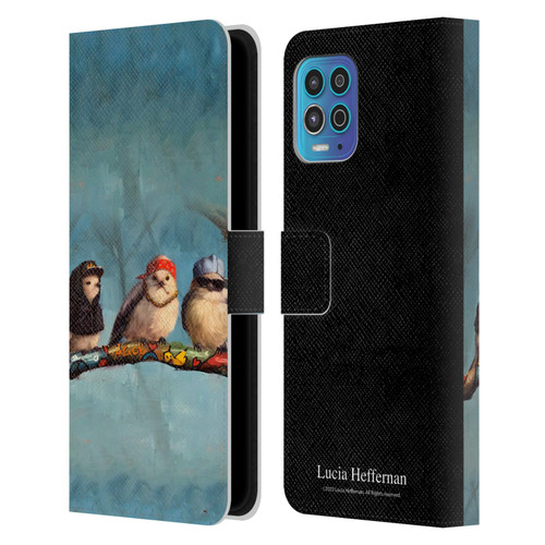 Lucia Heffernan Art Birdz In Da Hood Leather Book Wallet Case Cover For Motorola Moto G100