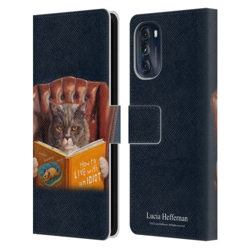 Lucia Heffernan Art Cat Self Help Leather Book Wallet Case Cover For Motorola Moto G (2022)