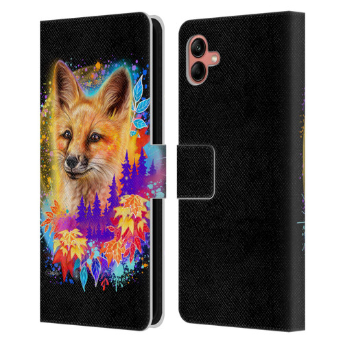 Sheena Pike Animals Red Fox Spirit & Autumn Leaves Leather Book Wallet Case Cover For Samsung Galaxy A04 (2022)
