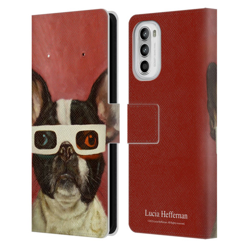 Lucia Heffernan Art 3D Dog Leather Book Wallet Case Cover For Motorola Moto G52