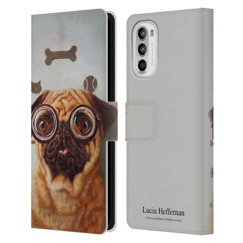 Lucia Heffernan Art Canine Eye Exam Leather Book Wallet Case Cover For Motorola Moto G52