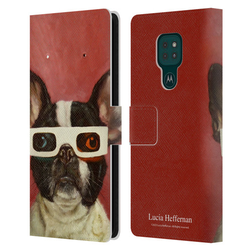 Lucia Heffernan Art 3D Dog Leather Book Wallet Case Cover For Motorola Moto G9 Play