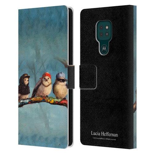 Lucia Heffernan Art Birdz In Da Hood Leather Book Wallet Case Cover For Motorola Moto G9 Play