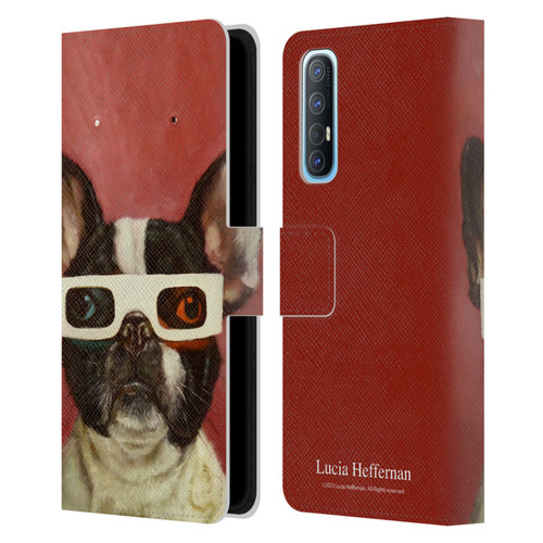Lucia Heffernan Art 3D Dog Leather Book Wallet Case Cover For OPPO Find X2 Neo 5G