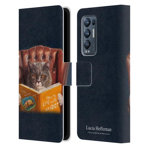 Lucia Heffernan Art Cat Self Help Leather Book Wallet Case Cover For OPPO Find X3 Neo / Reno5 Pro+ 5G